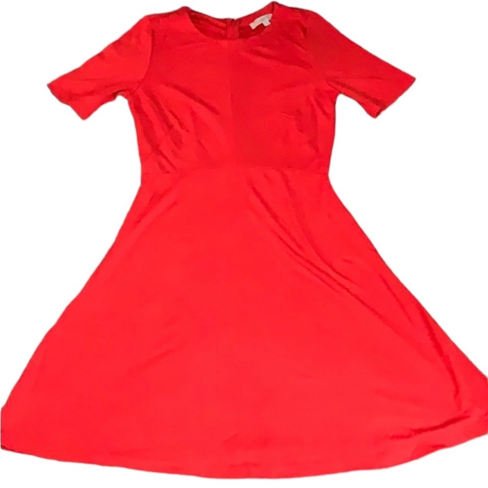 Orange knit dress.